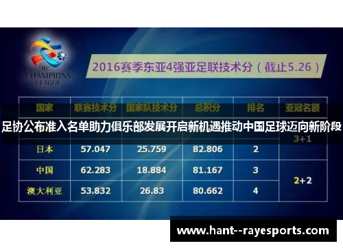 足协公布准入名单助力俱乐部发展开启新机遇推动中国足球迈向新阶段