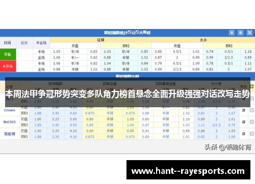 本周法甲争冠形势突变多队角力榜首悬念全面升级强强对话改写走势